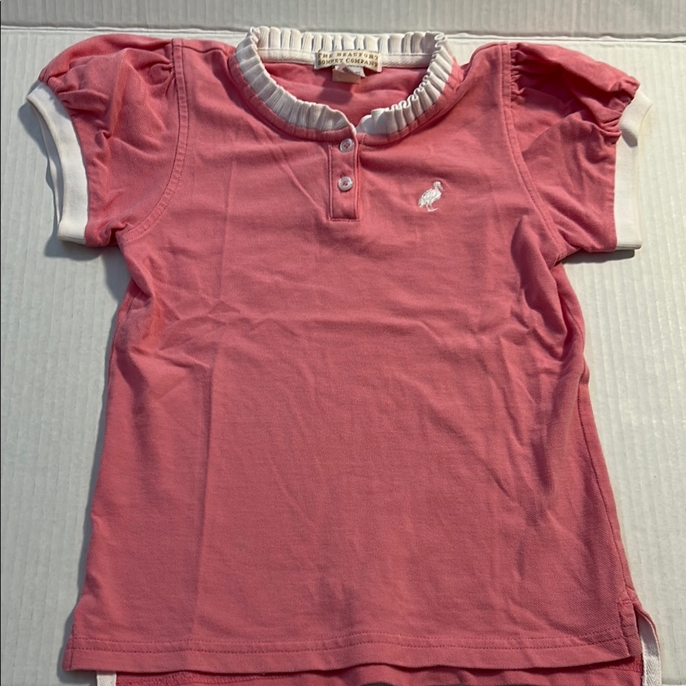 The Beaufort Bonnet Company Pink and White Polo Shirt